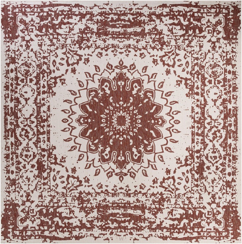 13' x 13' Royce · Border Outdoor Rug, rust red
