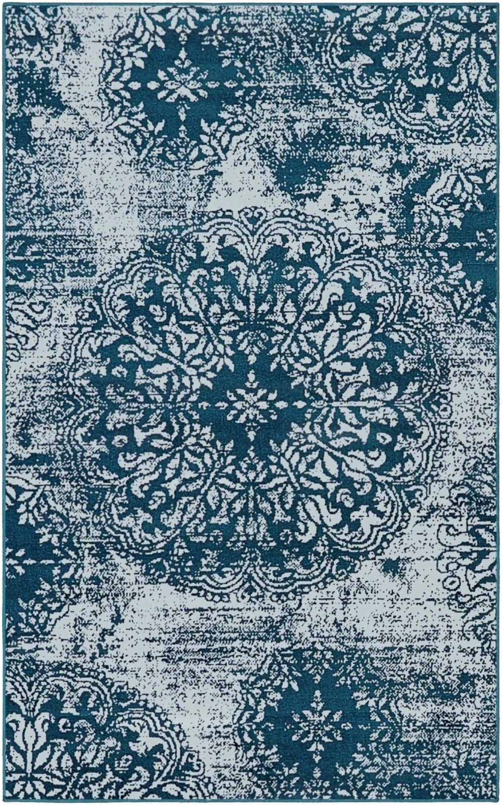 3' x 5' 3 Blakemore · Medallion rug, blue and ivory