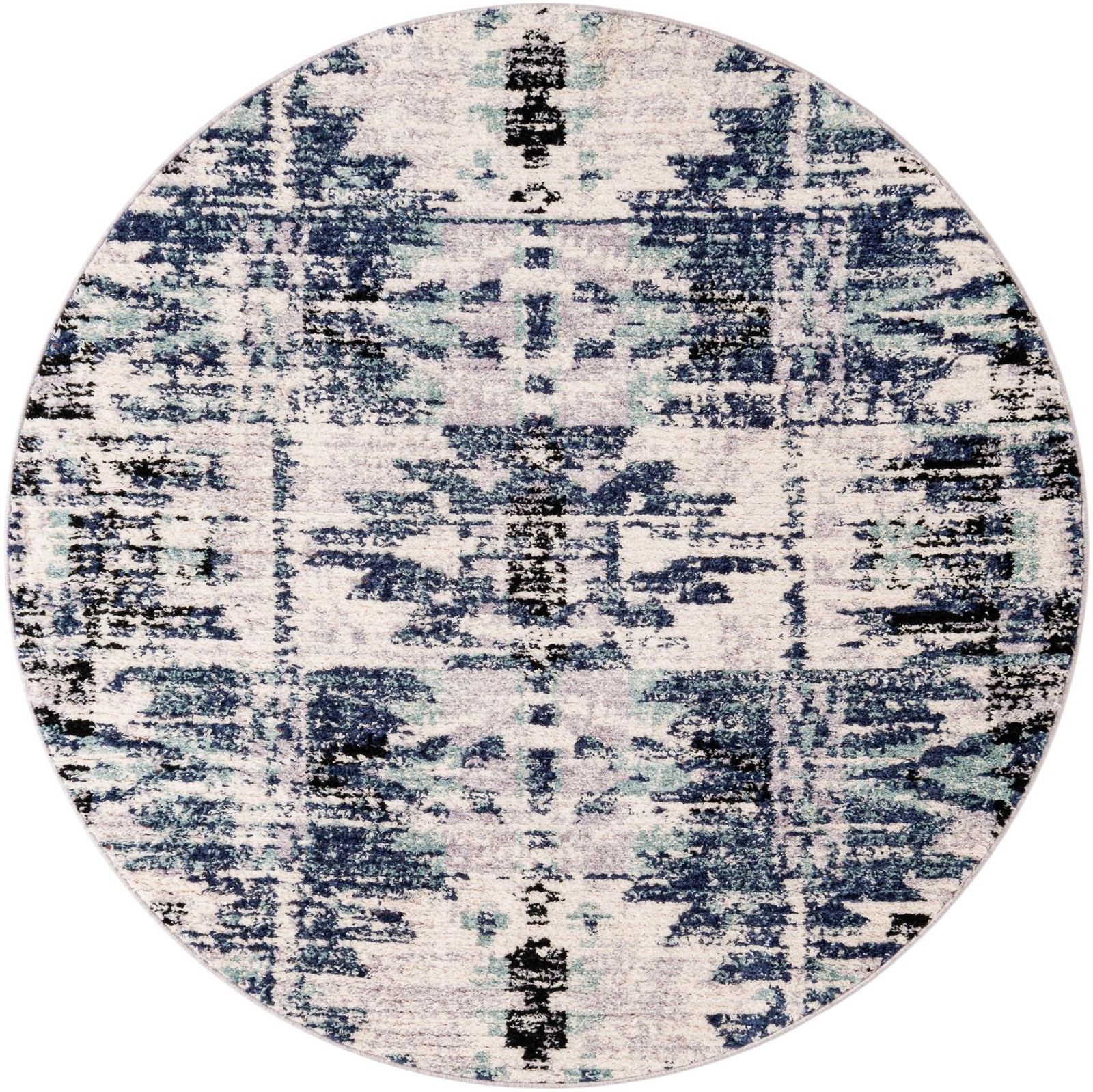 7' x 7' Littleton · Abstract rug, blue