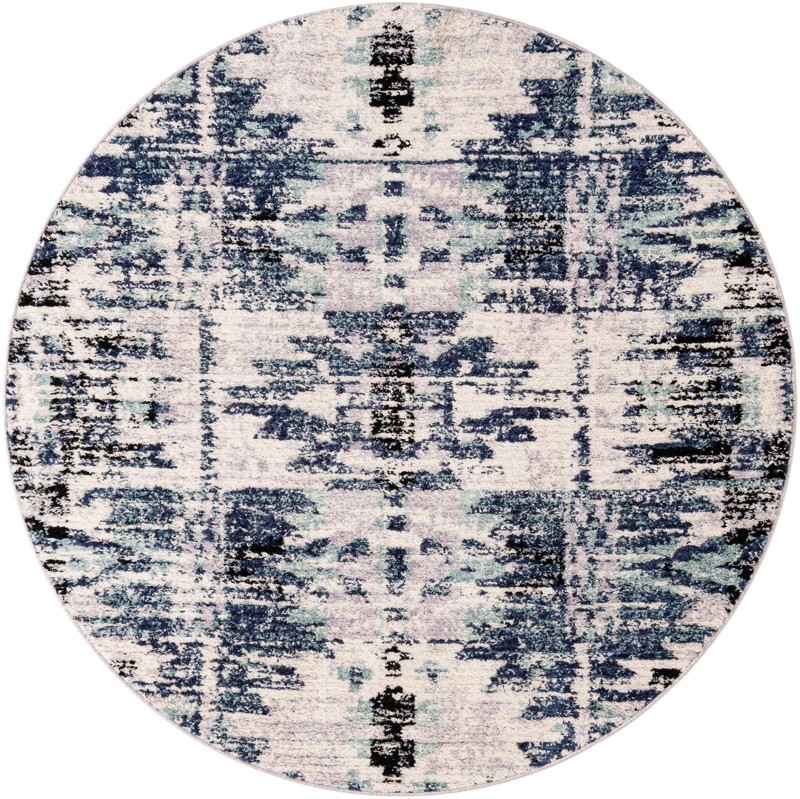 7' x 7' Littleton · Abstract rug, blue