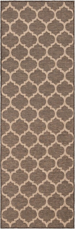 2' 7 x 8' Flora · Trellis rug, brown and natural