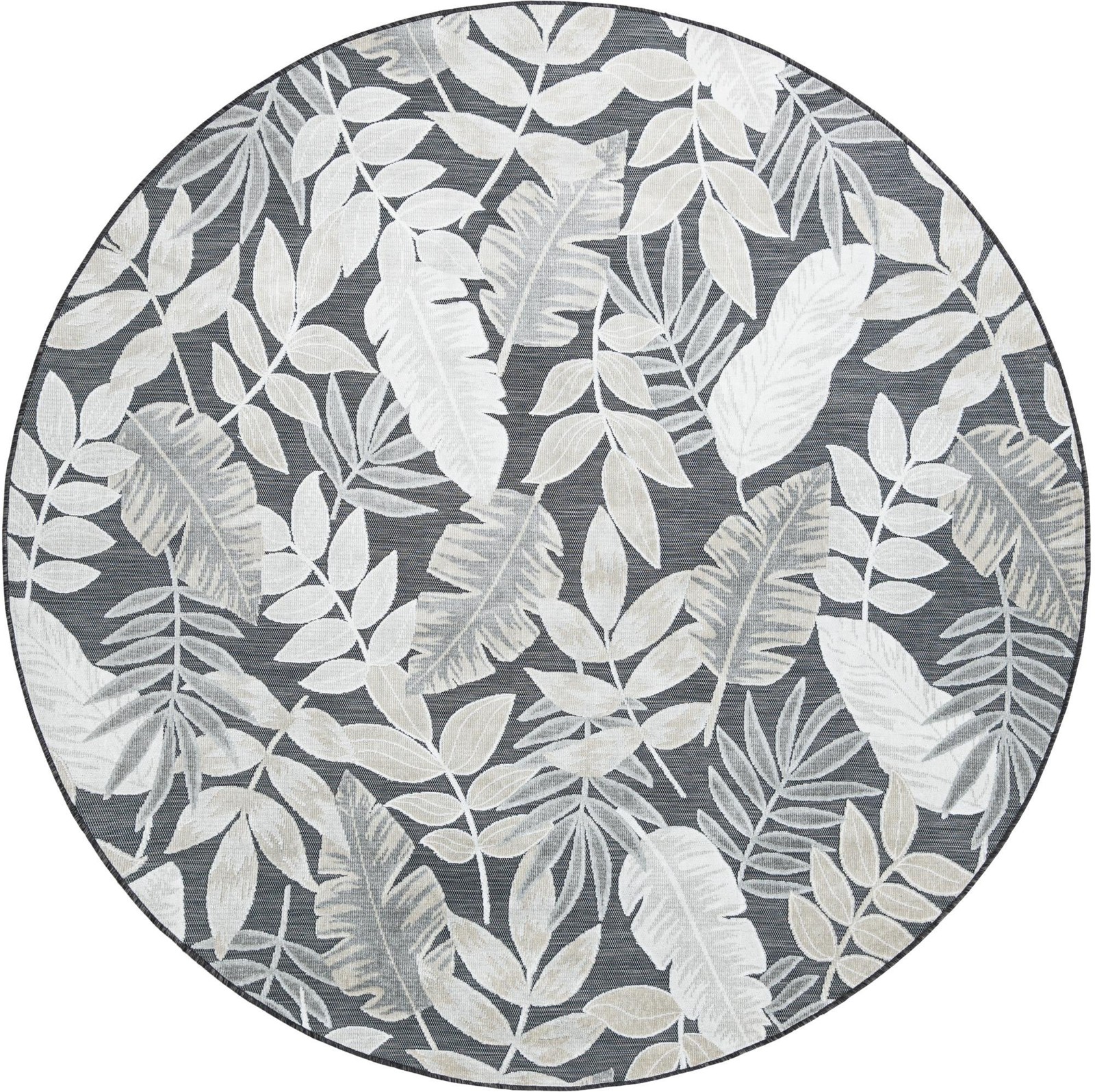 8' 2 x 8' 2 Quimby · Floral / botanical Outdoor Rug, black