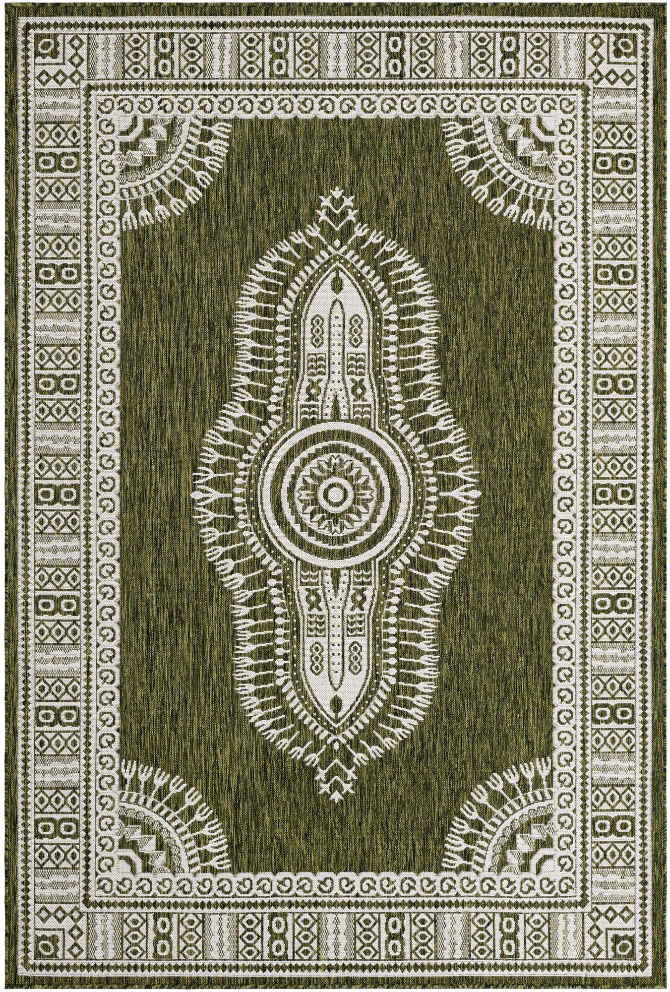 6' x 9' Bainbridge · Border Outdoor Rug, green