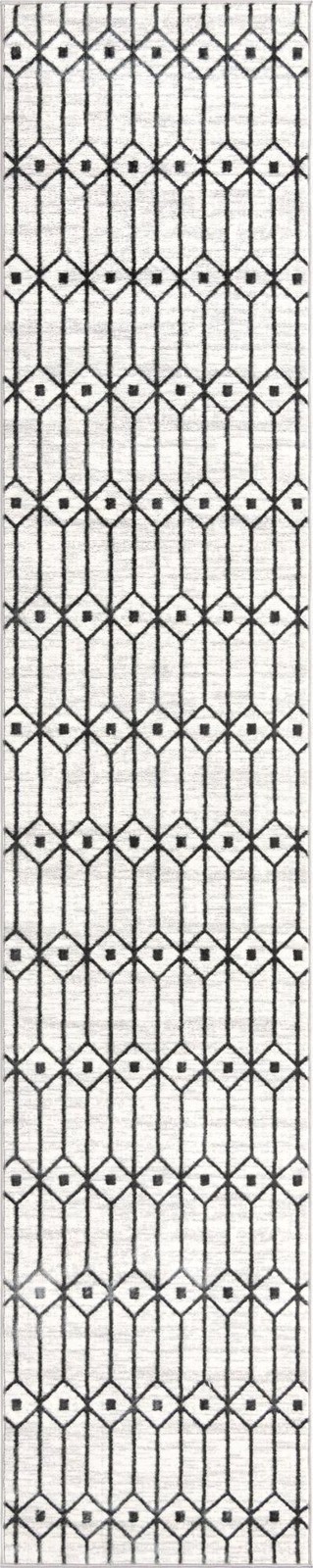2' 7 x 13' Wharton · Diamond rug, white