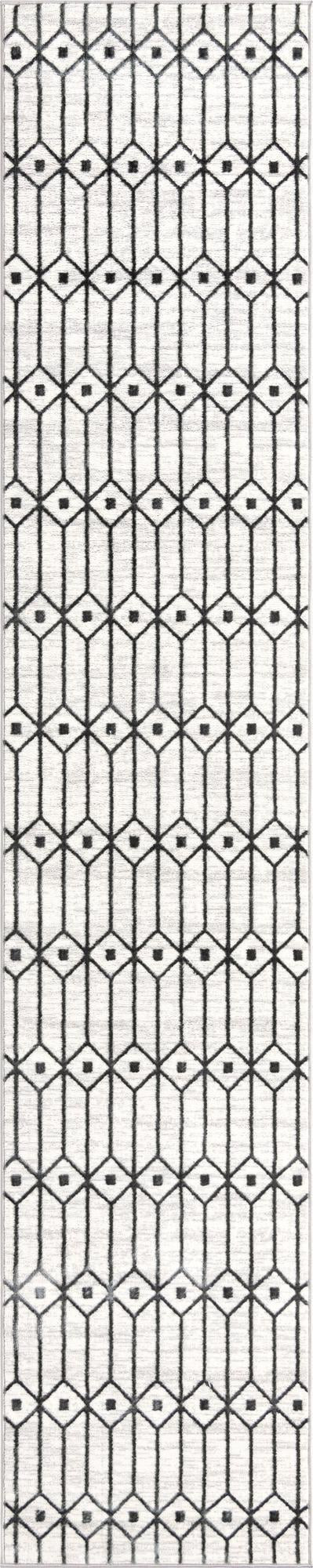 2' 7 x 13' Wharton · Diamond rug, white