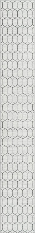 3' x 19' 8 Babcock · Geometric rug, white
