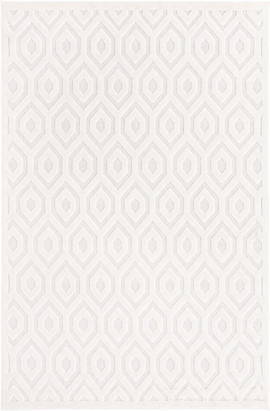 Roanoke · Geometric lattice Outdoor Rug, ivory