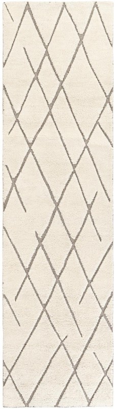 Geary · Diamond lattice Wool Rug, ivory and gray
