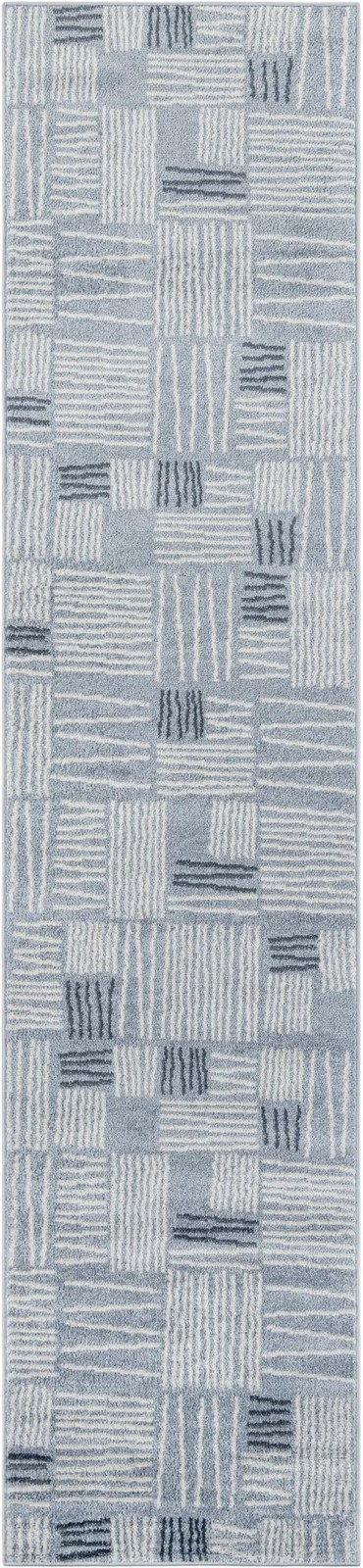 2' 7 x 12' Snowberry · Abstract rug, light blue
