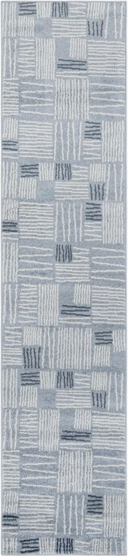 2' 7 x 12' Snowberry · Abstract rug, light blue