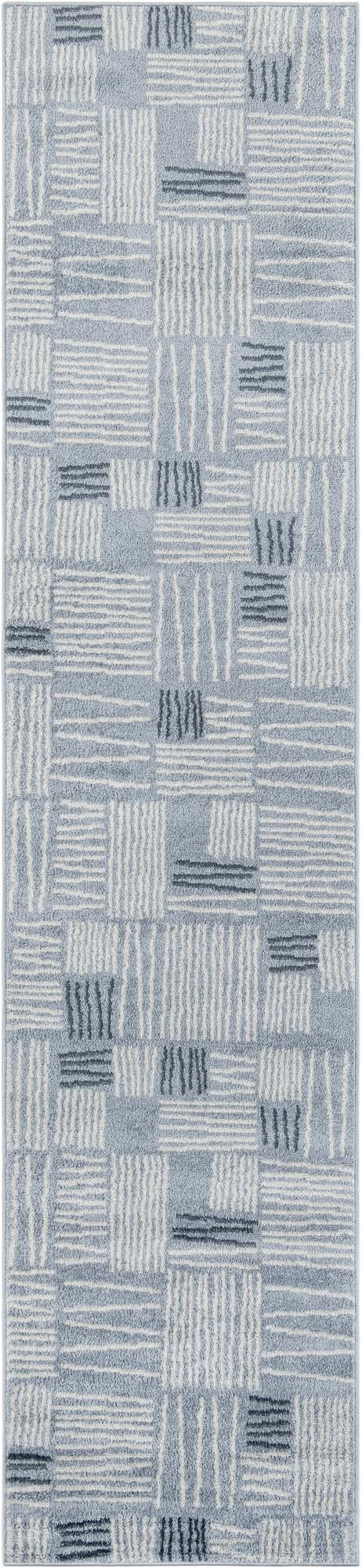 2' 7 x 12' Snowberry · Abstract rug, light blue