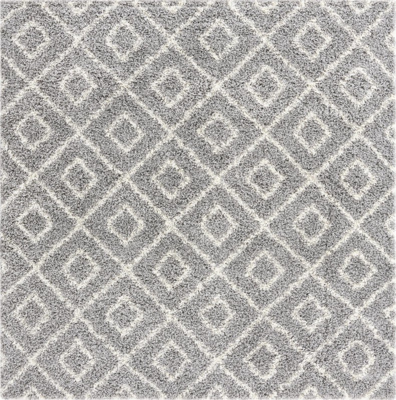 Brock · Diamond Shag Rug, gray