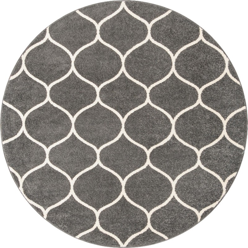 6' x 6' Ingram · Lattice rug, dark gray and ivory