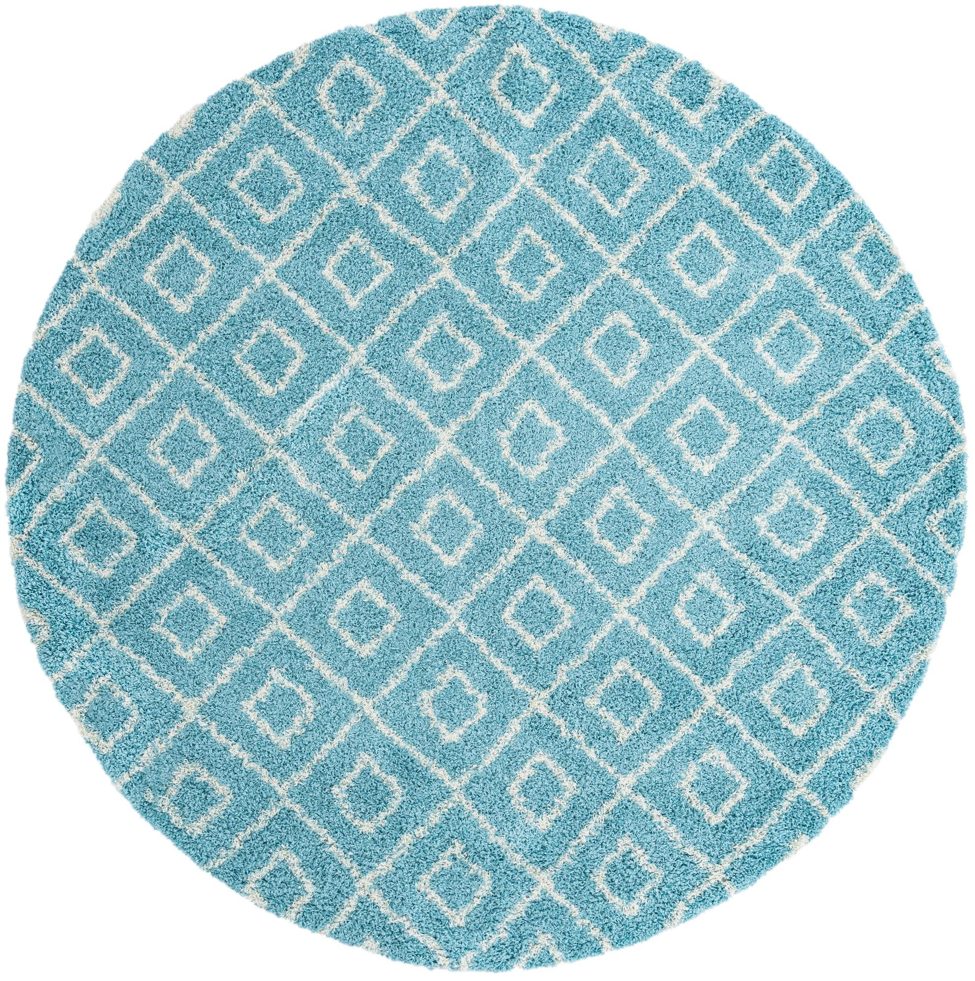 10' x 10' Brock · Diamond Shag Rug, aqua