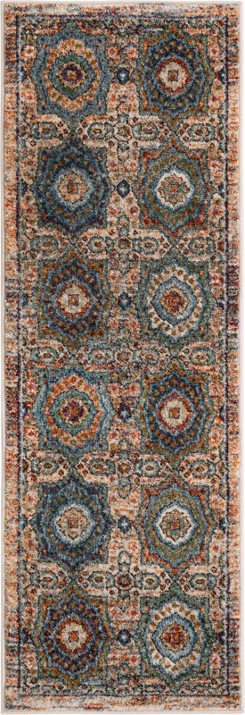 2' x 6' Firelight · Medallion rug, multi and blue