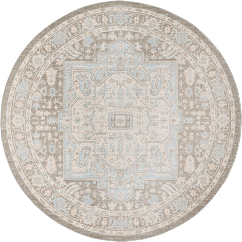Jessup · Medallion rug, gray, ivory and blue