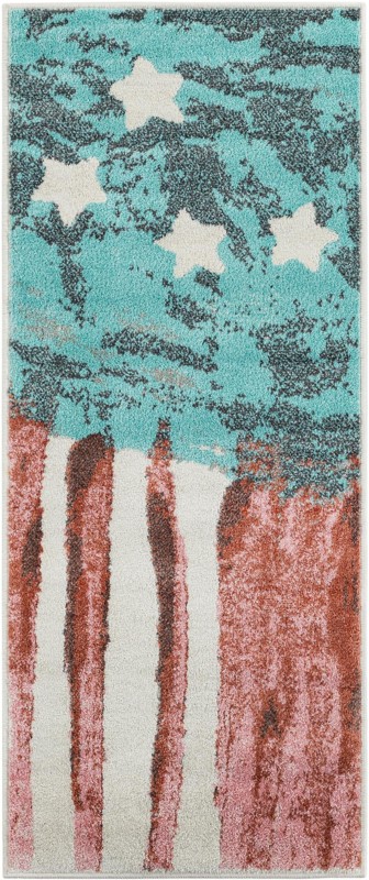 Venables · Striped rug, red and blue