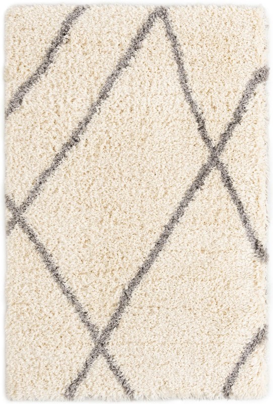 5' x 8' Rockingham · Diamond shag rug, pearl and gray