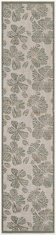 Cortland · Floral / botanical Outdoor Rug, ivory and beige