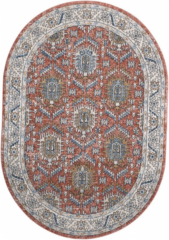 7' x 10' Bozeman · Persian rug, salmon and blue