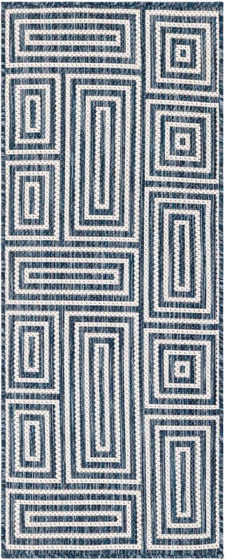 2' x 5' 3 Cumberland · Geometric Outdoor Rug, blue