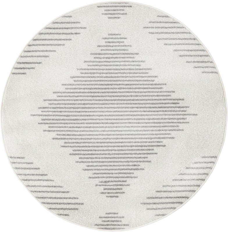 4' x 4' Knox · Geometric diamond rug, ivory and gray