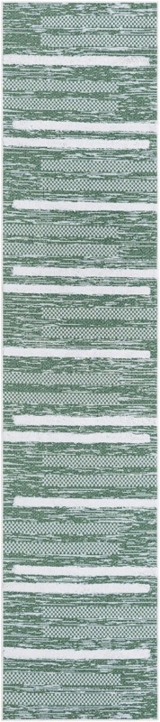 2' 7 x 12' Hornsby · Abstract rug, green