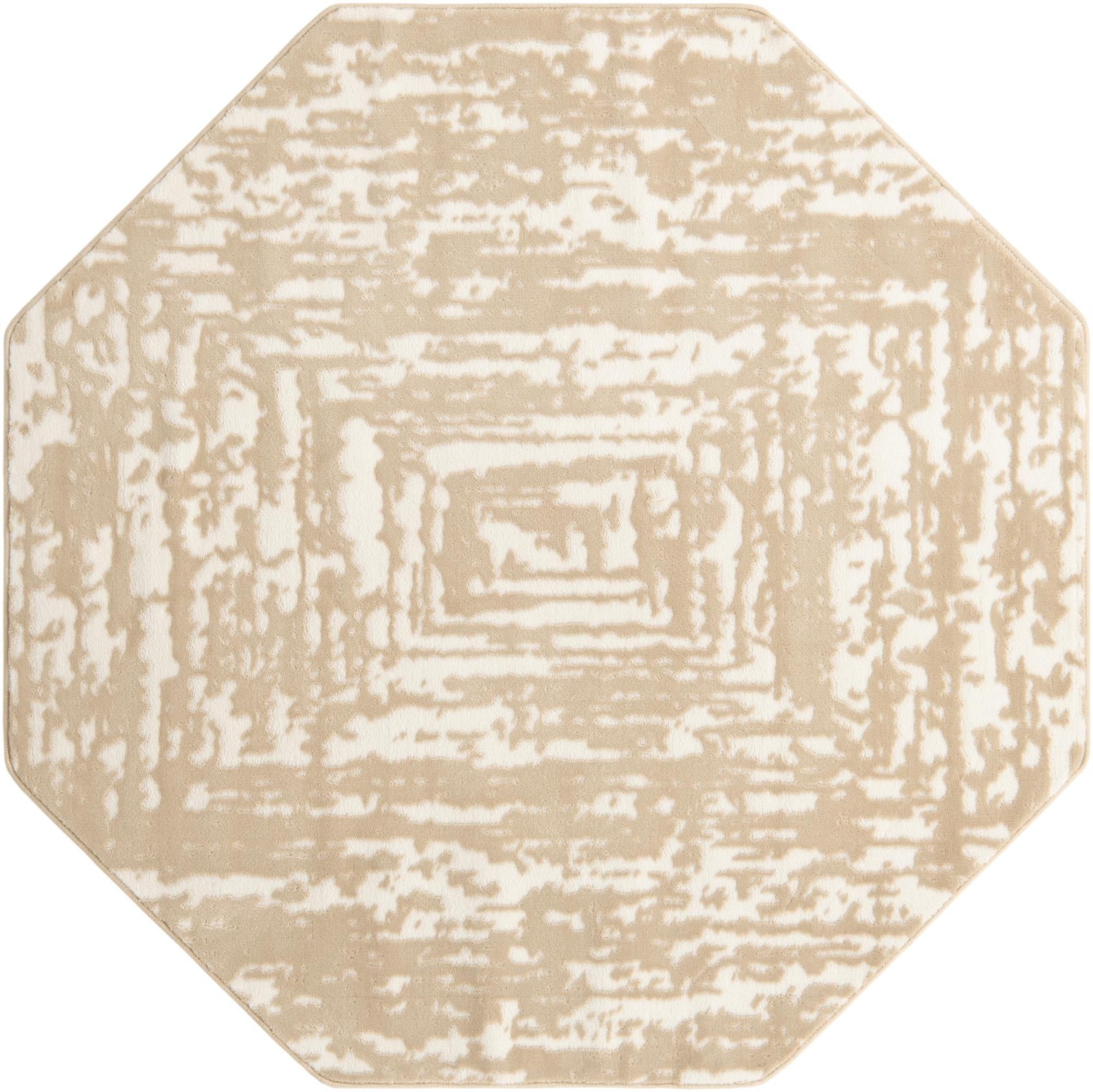 5' 3 x 5' 3 Wrenfield · Abstract bordered rug, bone and beige