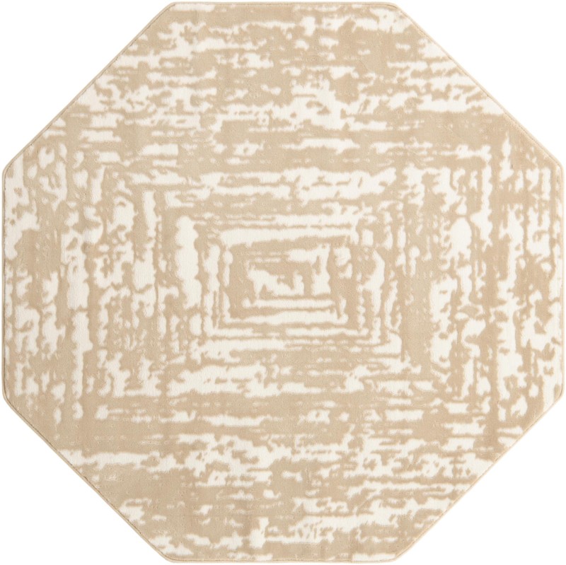 5' 3 x 5' 3 Wrenfield · Abstract bordered rug, bone and beige