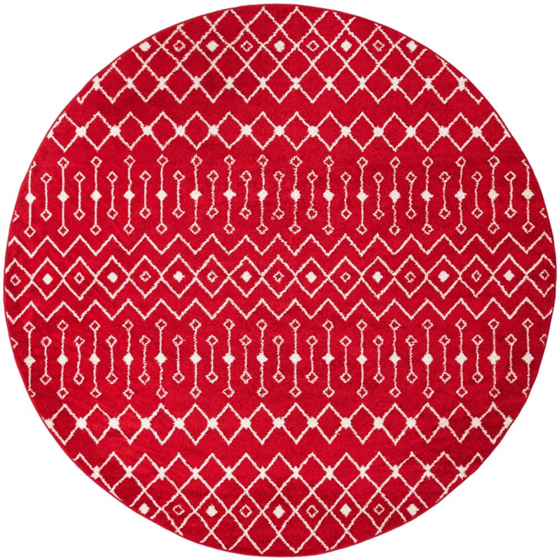 10' x 10' Boswell · Geometric trellis rug, burgundy and ivory