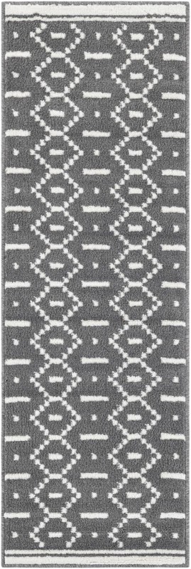 Rankin · Geometric rug, gray and ivory