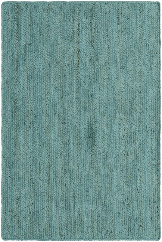 4' 1 x 6' 1 Marlin · Solid Braided Jute Rug, turquoise