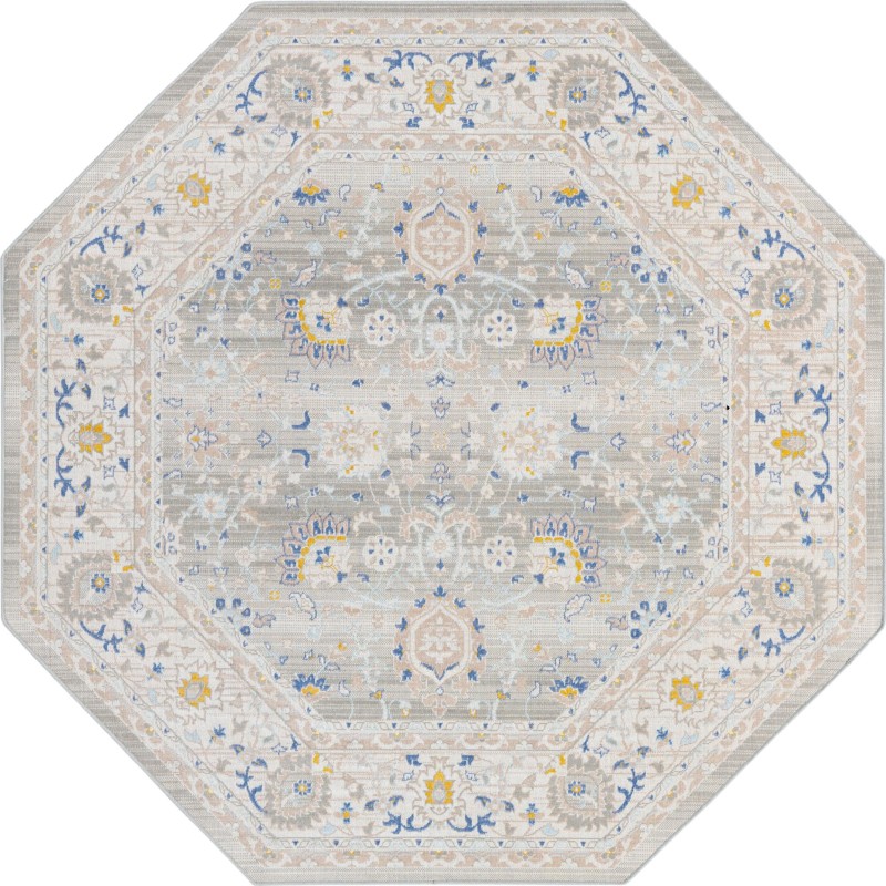 McKay · Border rug, cloud gray