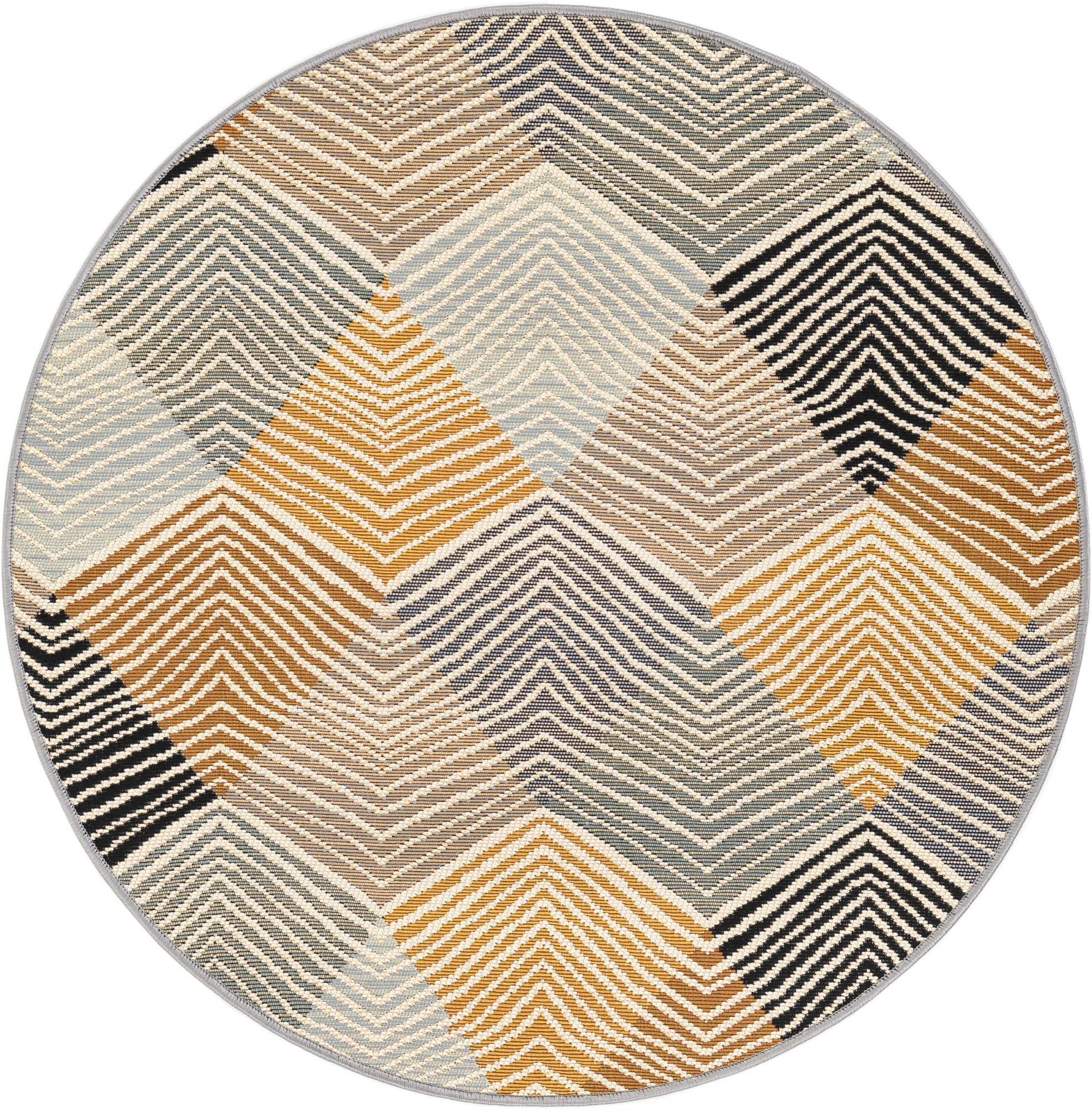 3' x 3' Reed · Chevron Outdoor Rug, gray