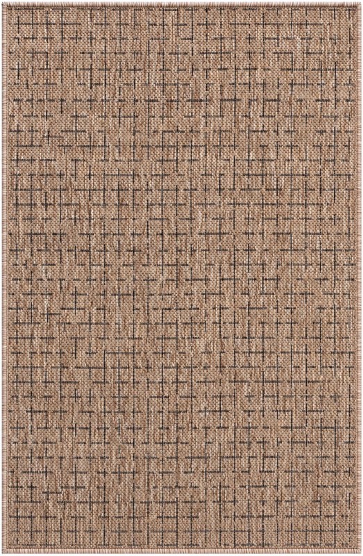 2' x 3' Loam · Checkered Outdoor Rug, light brown