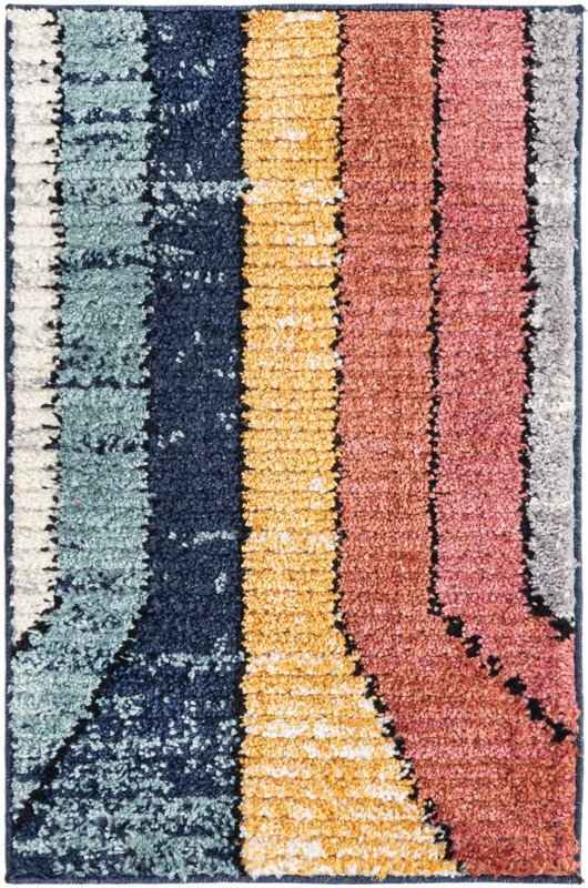 2' x 3' Rosewood · Geometric rug, multi