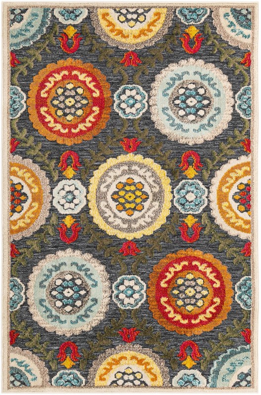 4' x 6' Quincy · Geometric Outdoor Rug, gray