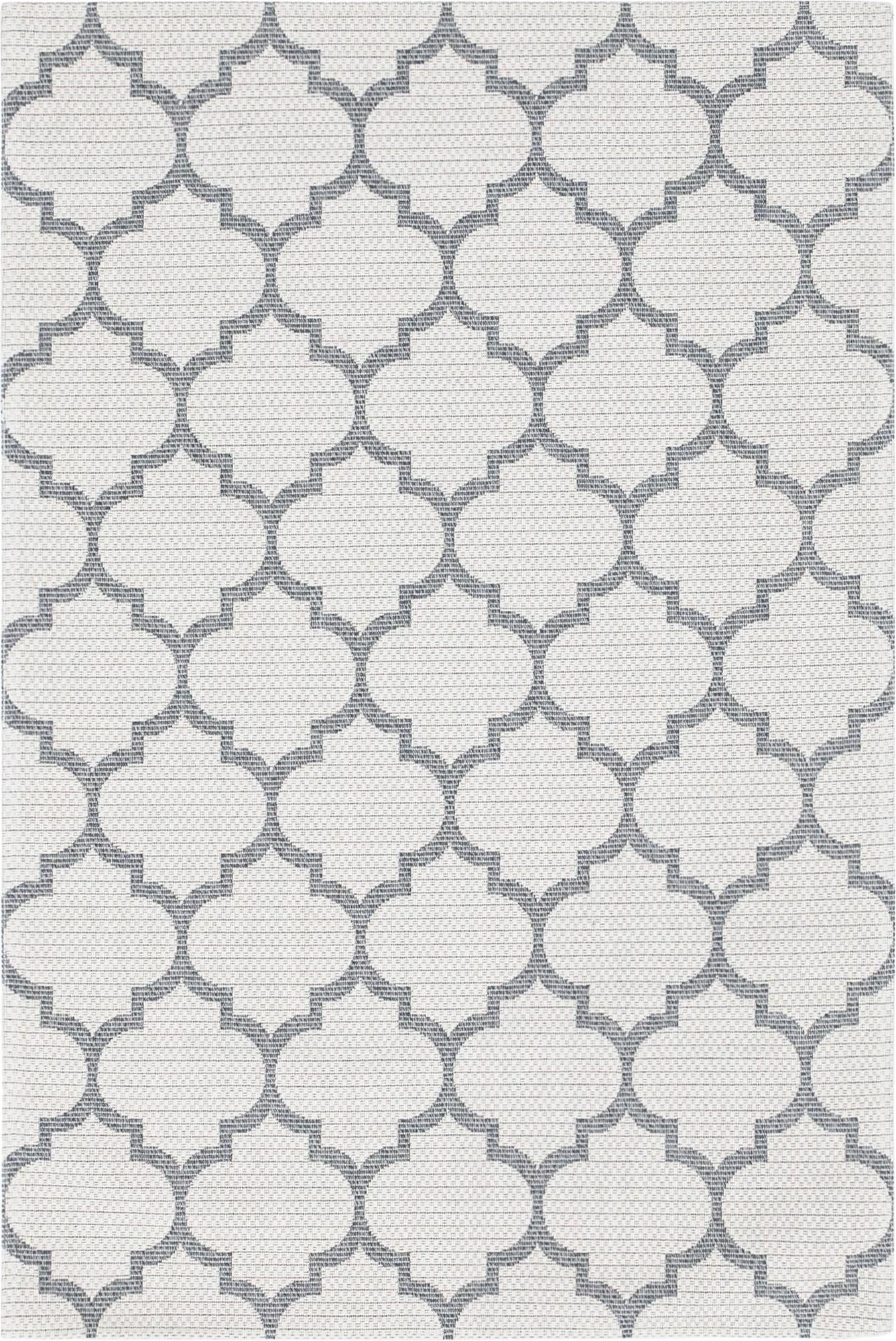 4' 2 x 6' Enid · Lattice rug, ivory and gray