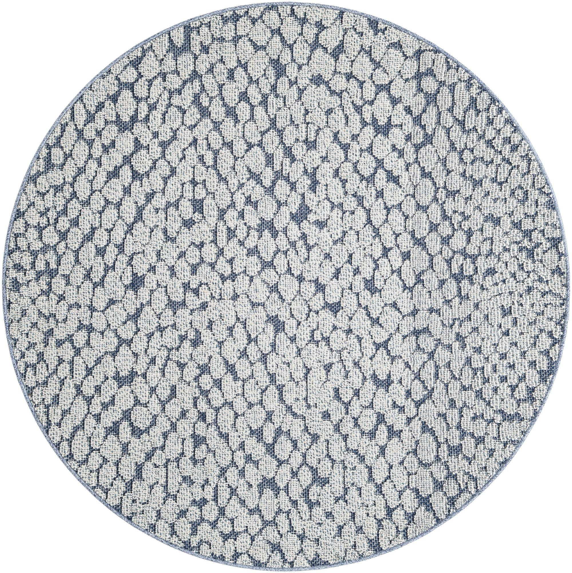 5' 3 x 5' 3 Dillard · Animal print Outdoor Rug, navy blue