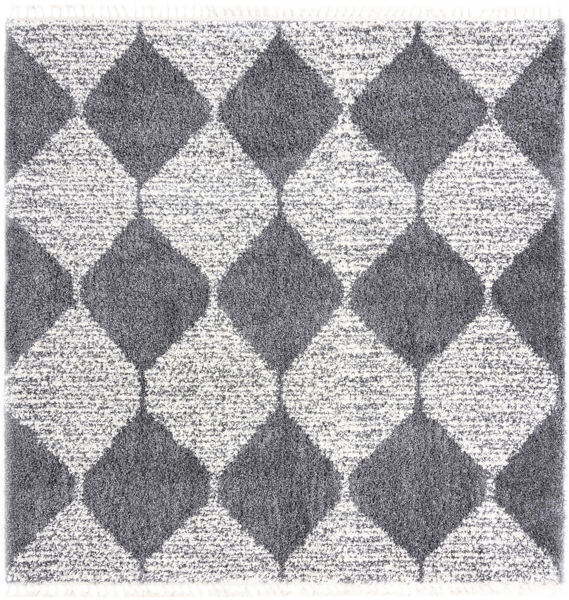 10' x 10' Newton · Diamond Shag Rug, gray