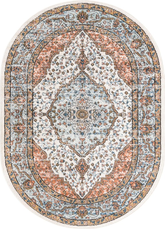 4' x 6' Gideon · Border rug, ivory