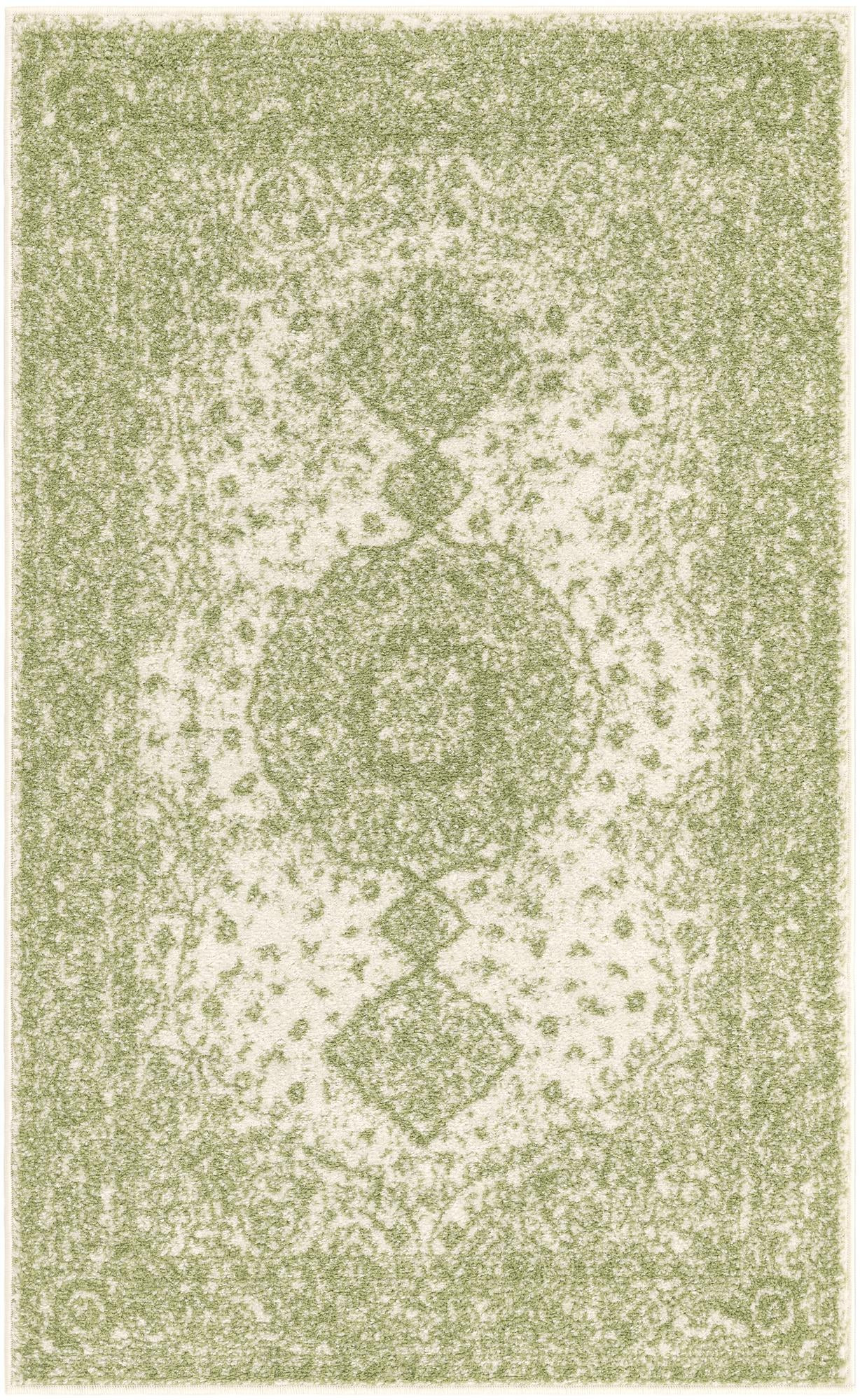 3' x 5' 3 Eudora · Border rug, green