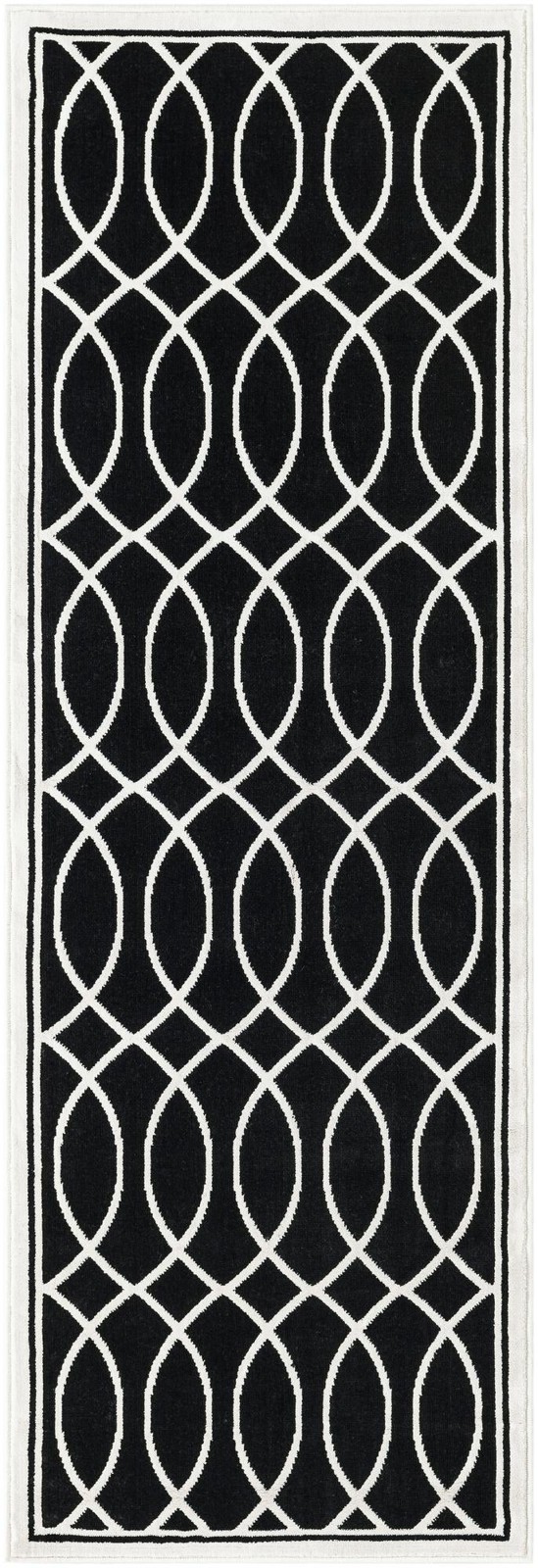 2' 3 x 6' Richfield · Lattice rug, black and white