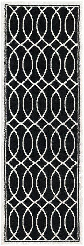 2' 3 x 6' Richfield · Lattice rug, black and white