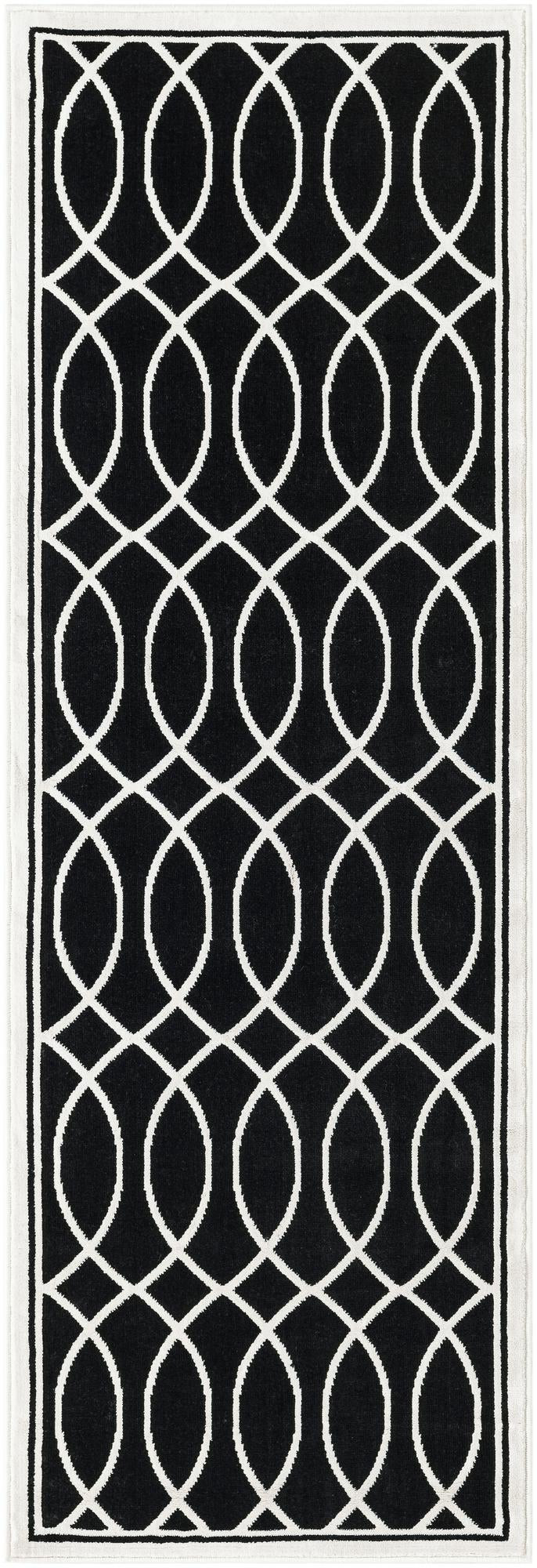 2' 3 x 6' Richfield · Lattice rug, black and white