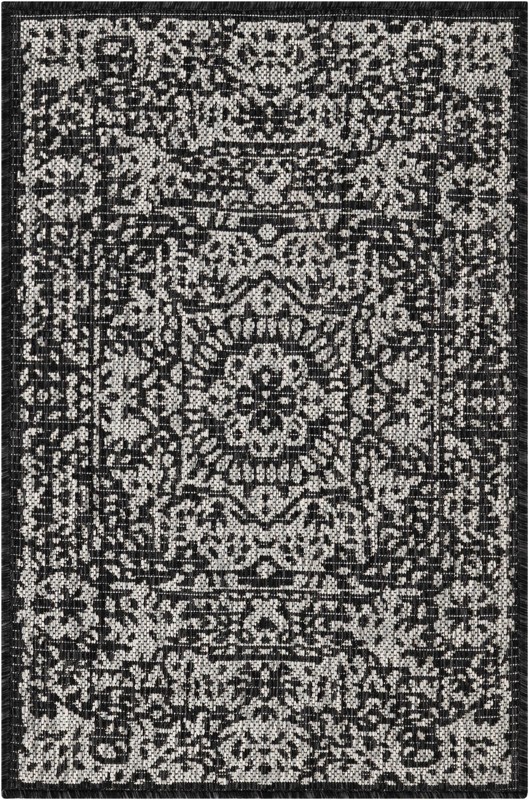 Hayden · Border Outdoor Rug, charcoal