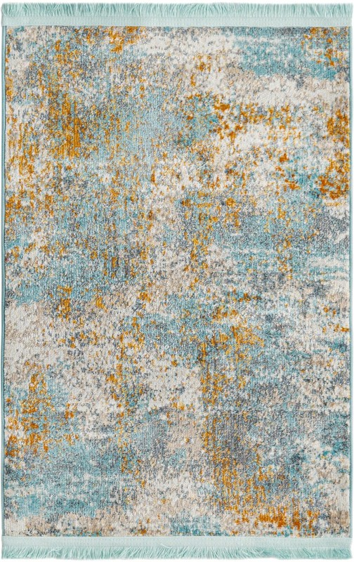 2' 2 x 3' Fairhope · Abstract rug, blue and orange