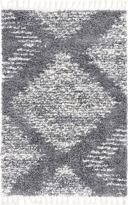 Cobble · Diamond Shag Rug, gray