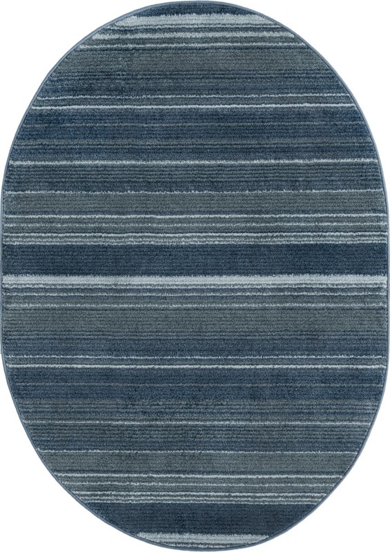 Jagger · Striped rug, blue and gray