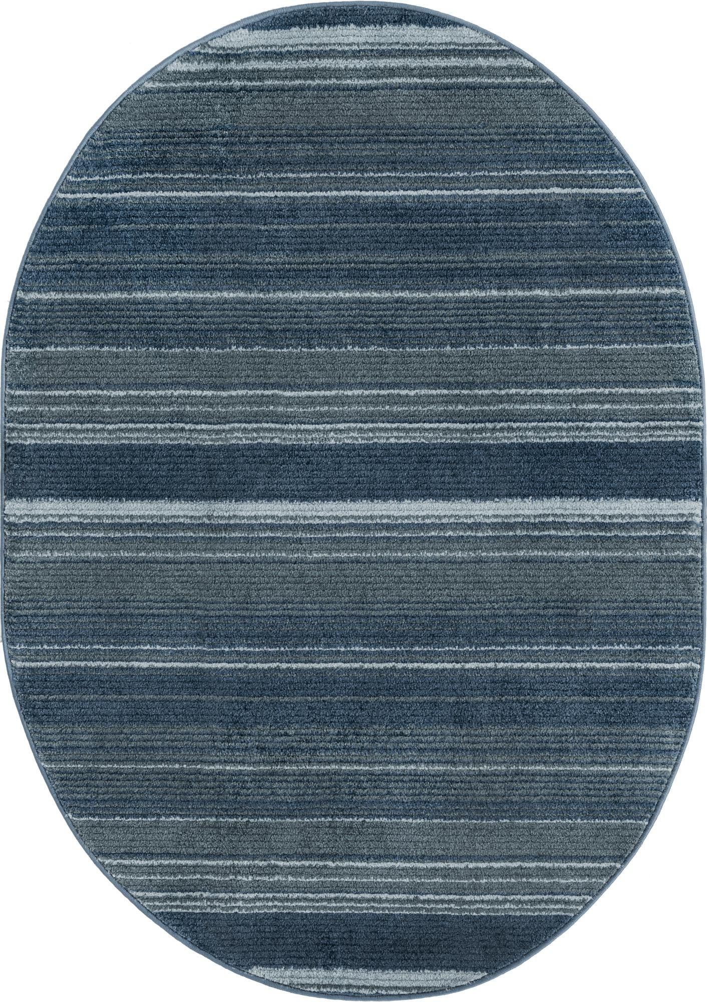 4' x 6' 3 Jagger · Striped rug, blue and gray